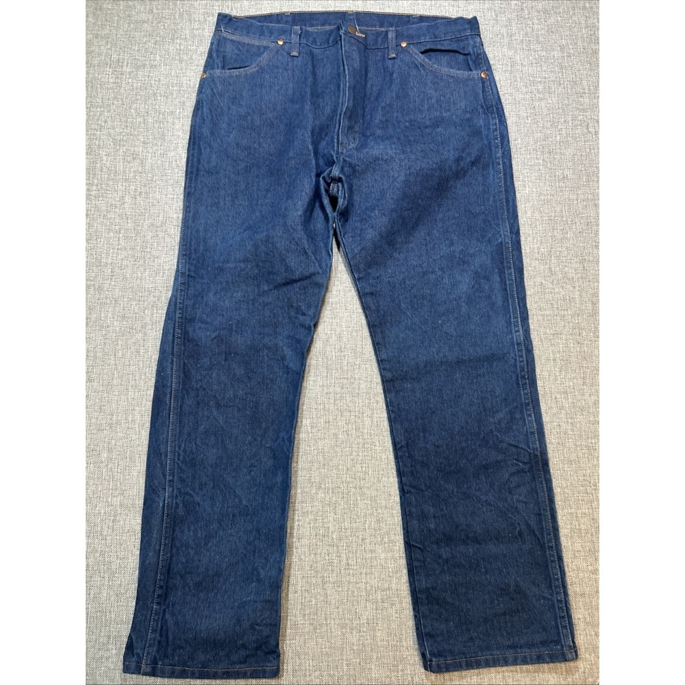 Vintage Wrangler Cowboy Cut 13MWZ Jeans Mens 38x30 Cotton Denim Tapered Workwear
